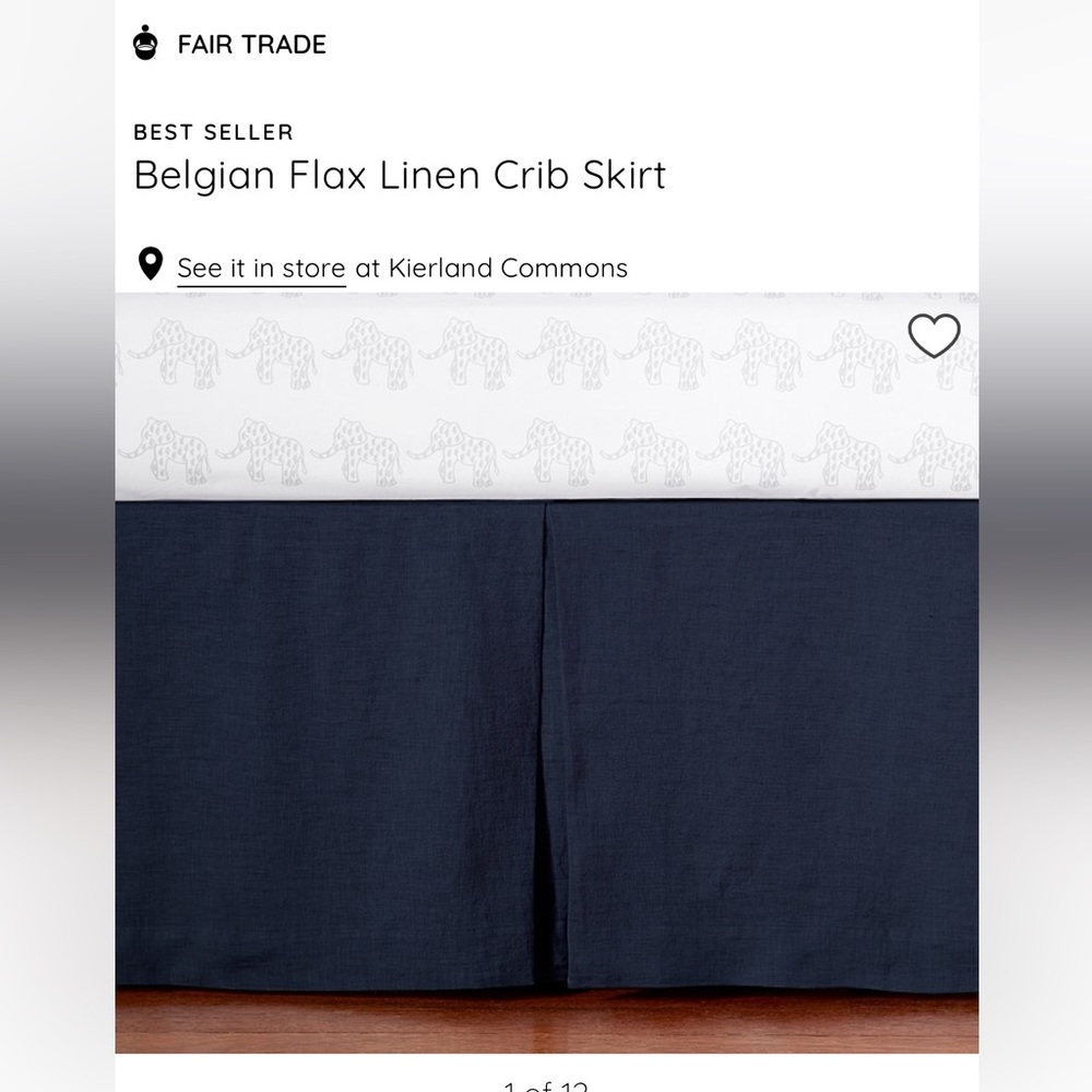Pottery Barn Kids Navy Crib Skirt